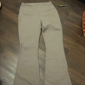 High-Waist Flared Yoga Pants in Taupe